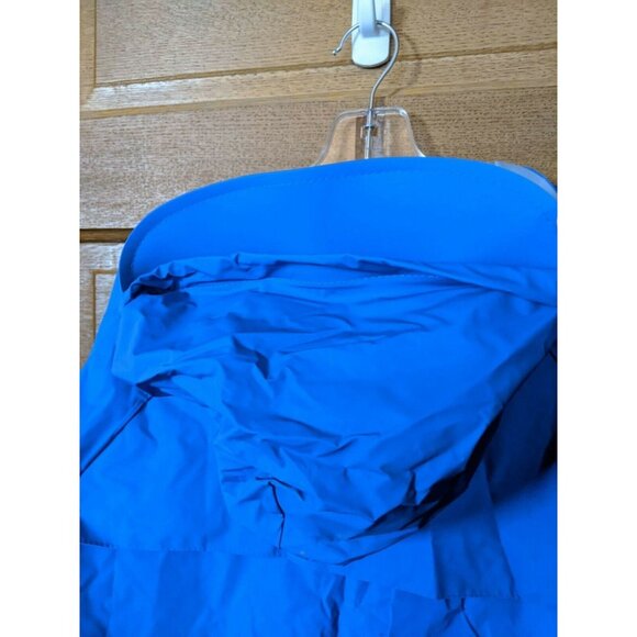Bass Pro Waterproof Raincoat Jacket XL Blue Hooded Deep with Bill PVC Vented - Picture 4 of 8